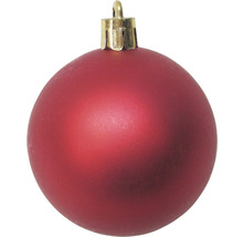 Rote Weihnachtskugel mit goldfarbener Aufhängung