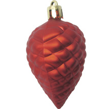 Roter Tannenzapfenförmiger Weihnachtsbaumschmuck mit matter Oberfläche