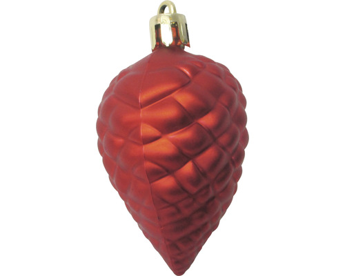 Roter Tannenzapfenförmiger Weihnachtsbaumschmuck mit matter Oberfläche
