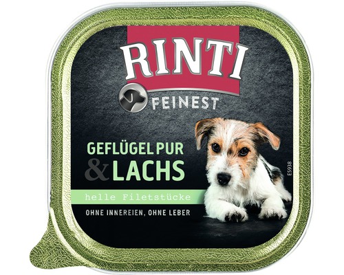 Hundefutter nass RINTI Feinest Huhn & Lachs 150 g-0