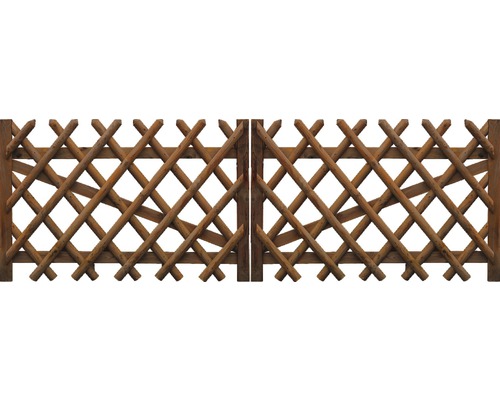 Portail double, clôture croisée 300x59 cm, traitée en autoclave par imprégnation