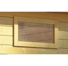Einzelfenster für Gartenhaus 38 mm Karibu feststehend 85x44 cm natur-thumb-0