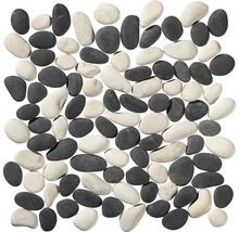 Galets de rivière blancs et noirs, 30x30 cm-thumb-0