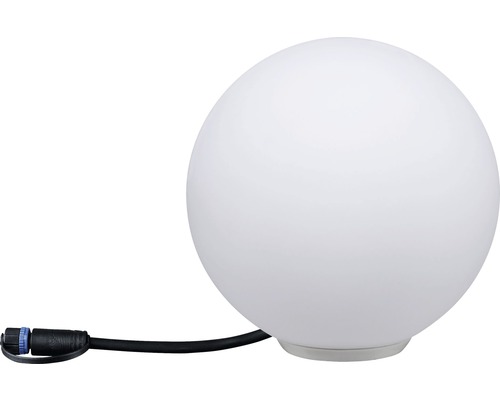 Objet lumineux Plug & Shine Paulmann IP67 2,8W 160 lm 3.000 K blanc chaud Ø 200 mm Globe blanc 230/24 V