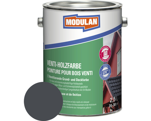 Peinture pour bois Venti Modulan RAL 7016 gris anthracite 2,5 L