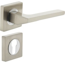 Garniture de poignée de porte avec rosette carrée et rosette de clé
