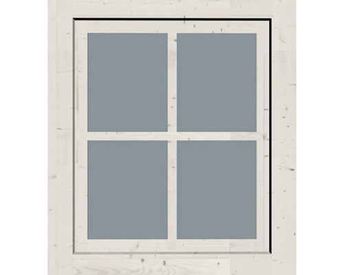 Einzelfenster für Gartenhaus 28/38 mm Karibu Dreh-/Kippbeschlag mit Umrüstleisten Set für 38 mm 69x80 cm elfenbeinweiß-0