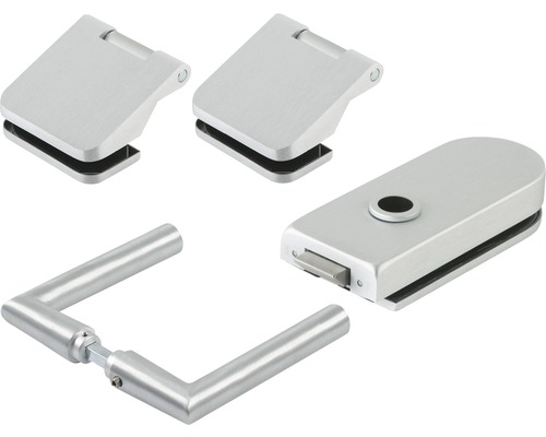 Glastürbeschlagset mit Türdrücker