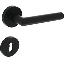 Poignée de porte avec rosette et rosace de clé pour portes intérieures