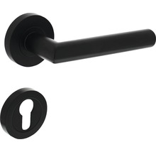Poignée sur rosace ronde Intersteel Bastian cylindre profilé noir-thumb-0