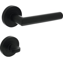 Garniture de poignée de porte avec bouton rotatif pour salles de bains et toilettes