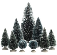 Sapins miniatures décoratifs avec effet neige, différentes tailles