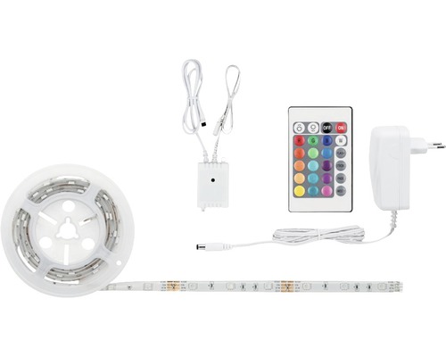 Kit de bande SimpLED RGB prêt à l'emploi 1,5 m 12W 152 lm changement de couleur RGB + télécommande 45 LED revêtu 12V