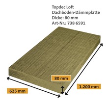 ISOVER Zweischichtiges Dachboden Dämmelement Topdec Loft WLG 035 1200 mm x 625 mm x 80 mm