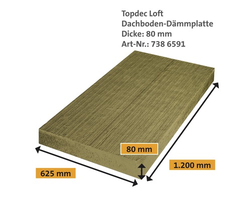 Panneau isolant de grenier Topdec Loft, épaisseur 80 mm