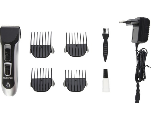 Set de tondeuse à cheveux Clipster avec embouts, brosse de nettoyage, huile et bloc d''alimentation