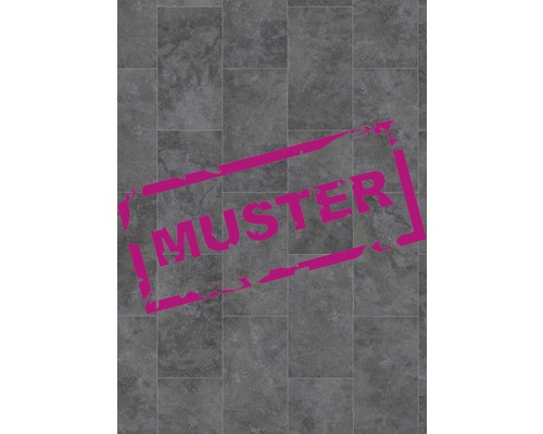 Handmuster zu Vinylboden GREEN VINYL Nimbus dark Fliese Klickverbindung 638 x 310 x 4,0 mm Muster von Bodenfliesen in Steinoptik