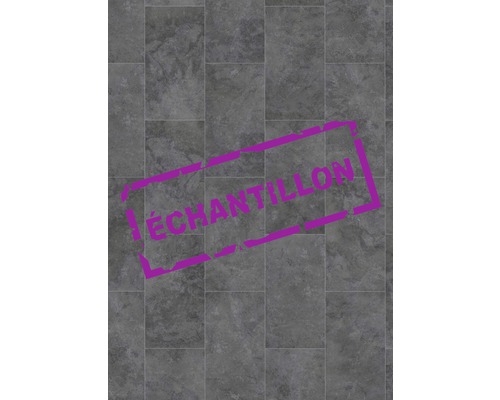 Échantillon sol vinyle GREEN VINYL Nimbus dark carrelage liaison clipsée 638 x 310 x 4,0 mm Carreaux de sol gris avec motif