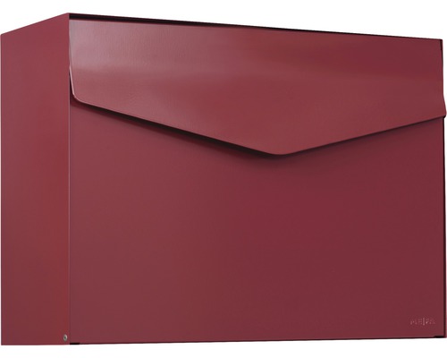 Boîte aux lettres MEFA en acier revêtu par poudre lxhxp 430x312x178 mm Letter 111 rouge oxyde RAL 3009 semi-mat sans porte-nom avec volet