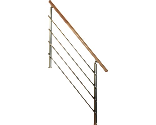 Garde-corps en acier inoxydable avec main courante en bois