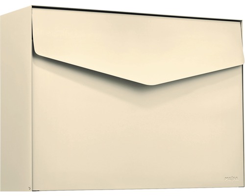 Boîte aux lettres MEFA en acier revêtu par poudre lxhxp 430x312x128 mm Letter 112 ivoire RAL 1014 semi-mat sans porte-nom avec volet