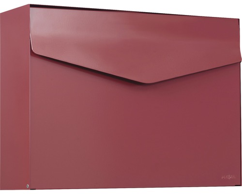 Boîte aux lettres MEFA en acier revêtu par poudre lxhxp 430x312x128 mm Letter 112 rouge oxyde RAL 3009 semi-mat sans porte-nom avec volet