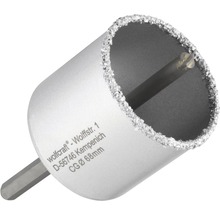 Couronne Wolfcraft métal dur Ø 68 mm avec tige, foret
