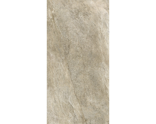 Dalle de terrasse en grès cérame fin FLAIRSTONE City Wave beige bords rectifiés 120 cm x 60 cm x 2 cm Carreau de céramique aspect pierre