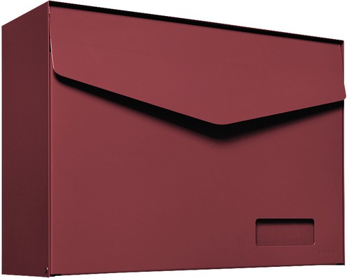 Boîte aux lettres MEFA en acier revêtu par poudre lxhxp 430x312x178 mm Letter 113 rouge oxyde RAL 3009 semi-mat avec porte-nom + volet