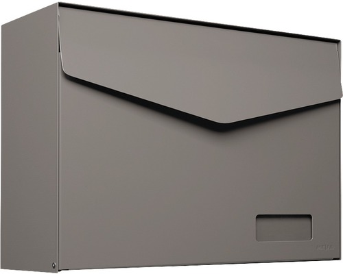 MEFA Briefkasten Stahl pulverbeschichtet BxHxT 430x312x178 mm Letter 113 Beigegrau RAL 7006 semimatt mit Namensschild + Klappe