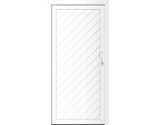 Porte intérieure blanche avec motif à lattes diagonales et poignée