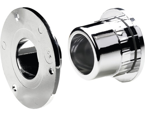 Support pour barre de penderie Ø 20 mm chromé, 25 pièces Deux supports de tube ronds et brillants en métal