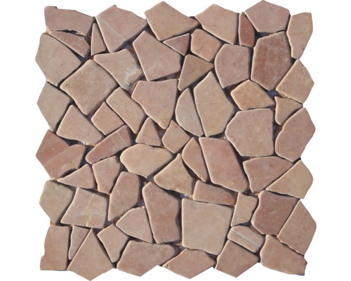 Mosaïque en marbre-pierre naturelle polygonales Rosso Verona 30,5x30,5 cm