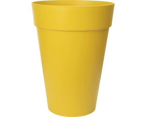 Gelber Pflanztopf aus Kunststoff