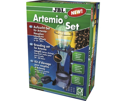 Kit complet Artemio JBL kit d’élevage pour alimentation vivante d'artémies avec appareil de culture, pompe à air, tamis à artémies, tuyau à air 1,8 m, clapet anti-retour