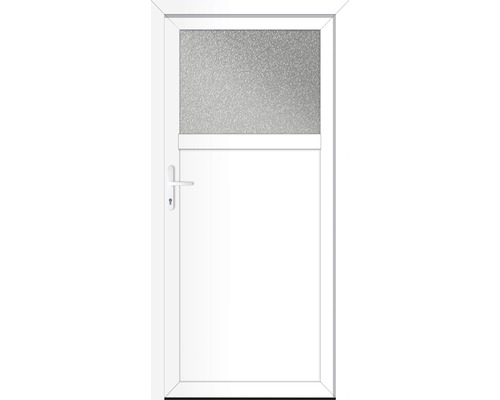Porte d''entrée secondaire blanche avec insert en verre en haut