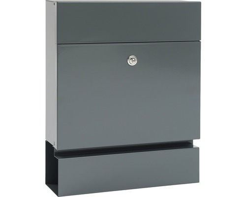 Boîte aux lettres en métal avec compartiment à journaux