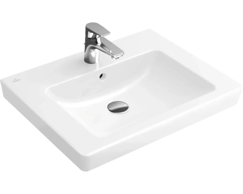 Villeroy & Boch Möbel-Waschtisch Subway 2.0 65 cm weiß 7113FA01 Waschbecken aus Keramik mit Armatur