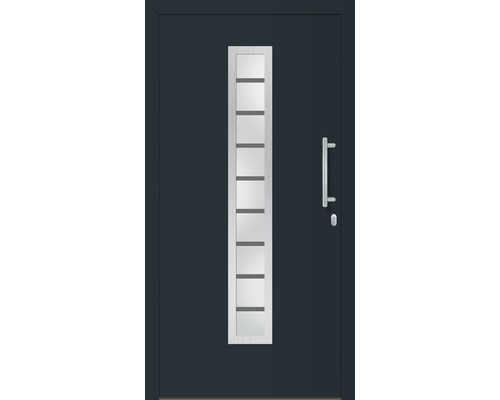 Porte d''entrée avec partie vitrée verticale