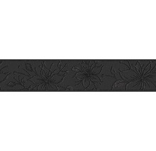 Bordüre 3466-12 Vinyl selbstklebend Blume schwarz Glitzer 5 m x 13 cm-thumb-0