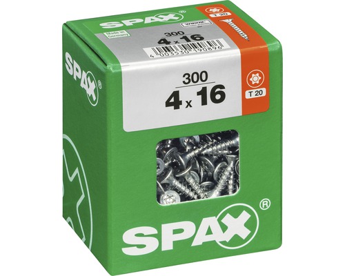 Paquet de 300 vis Spax, taille 4 x 16