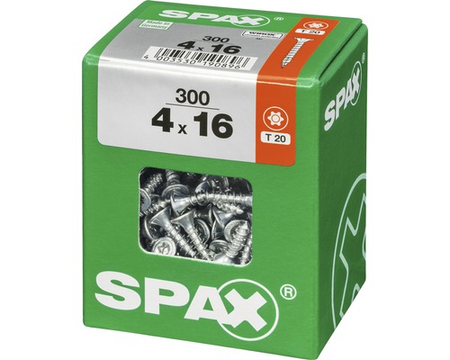 Vis Spax, 4 x 16 mm, 300 pièces