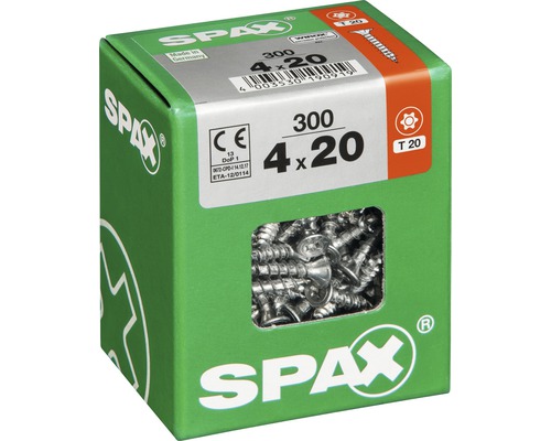Paquet de 300 vis universelles SPAX, 4 x 20 millimètres