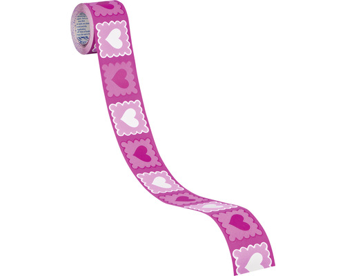 Ruban adhésif décoratif avec motif de cœurs