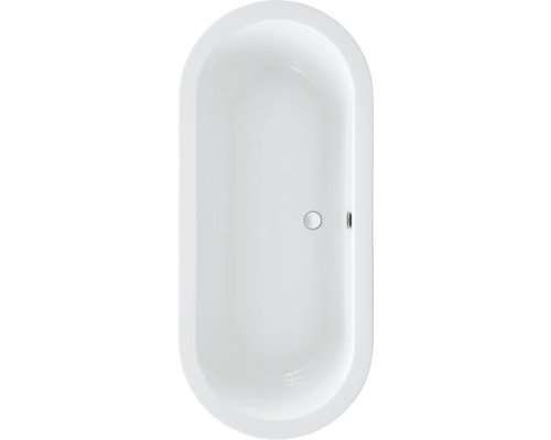 Ovale Badewanne aus Sanitäracryl mit Ablaufgarnitur