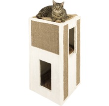 Chat sur arbre à chat à deux niveaux avec espace de couchage