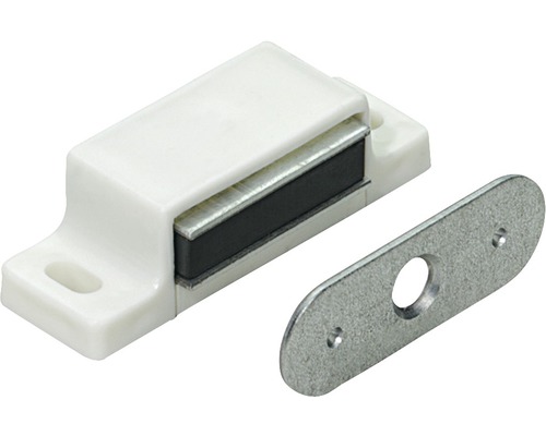 Cliquet magnétique blanc 3-4 kg contre-plaque rigide 50 pces Loquet magnétique avec contre-plaque pour meubles