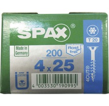 Vis universelles Spax 4 x 25 millimètres, 200 pièces, en acier inoxydable, antirouille