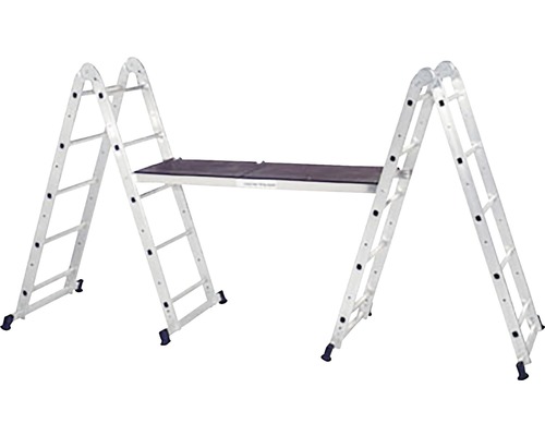Mehrzweckleiter mit Arbeitsbühne aus Aluminium