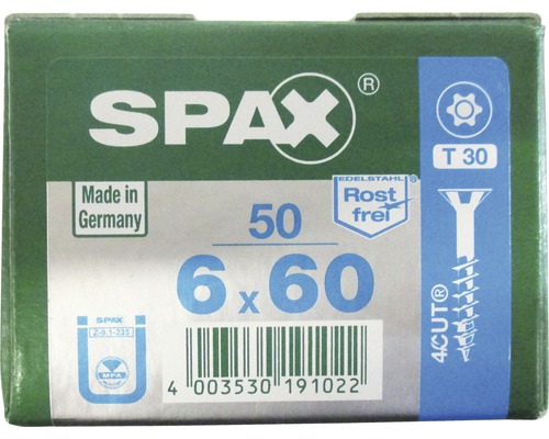 Verpackung Spax Schrauben 6x60 Millimeter, 50 Stück